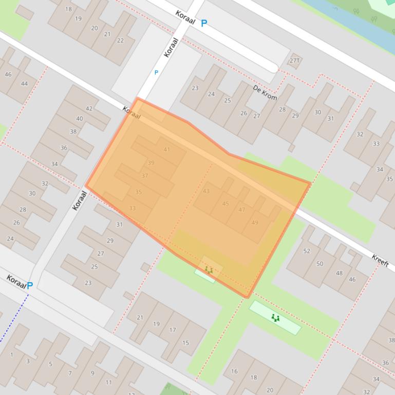 Kaart van postcodegebied 2221KM.