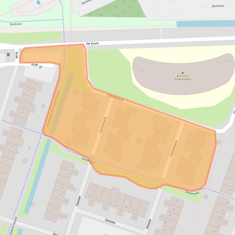 Kaart van postcodegebied 2221KS.