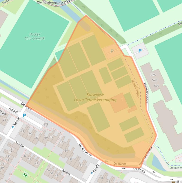 Kaart van postcodegebied 2221KT.