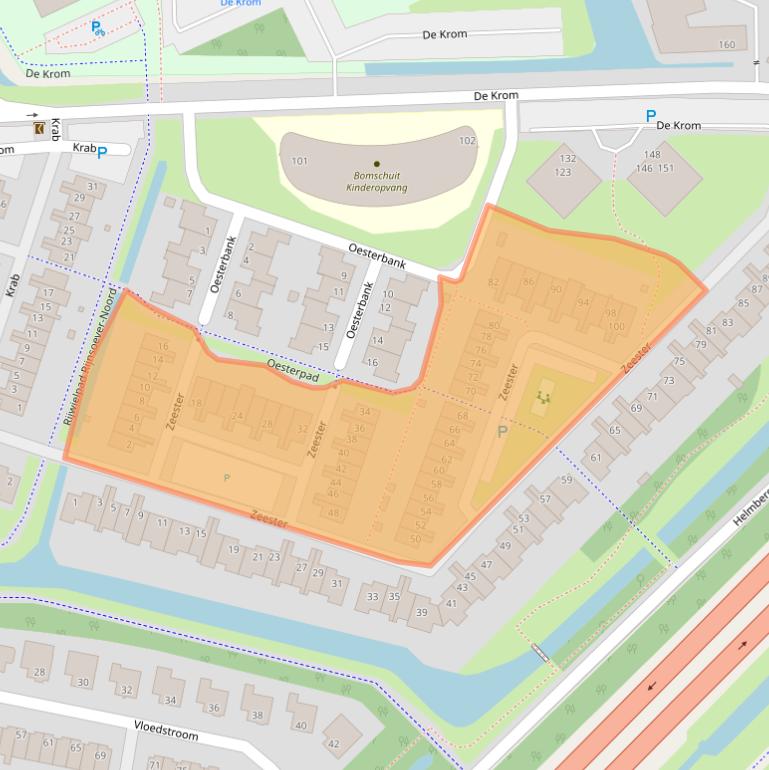 Kaart van postcodegebied 2221KZ.