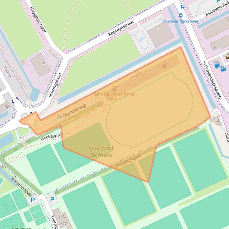 Kaart van postcodegebied 2221LB.