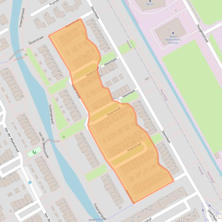 Kaart van postcodegebied 2221LG.