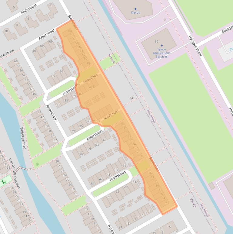 Kaart van postcodegebied 2221LJ.