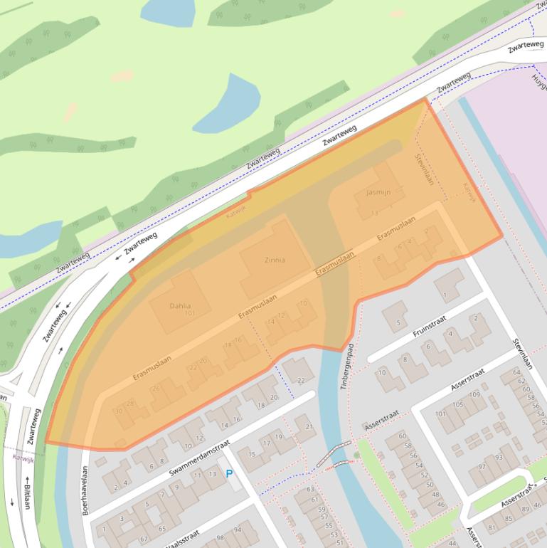 Kaart van postcodegebied 2221LN.