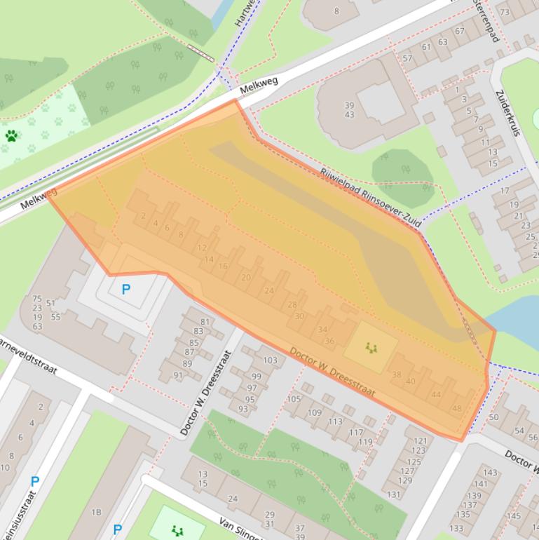 Kaart van postcodegebied 2221LP.