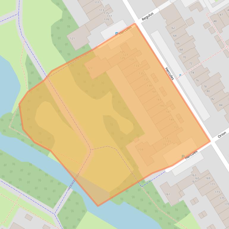 Kaart van postcodegebied 2221MB.