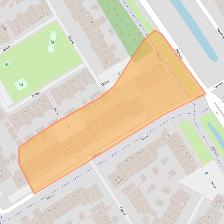 Kaart van postcodegebied 2221MG.