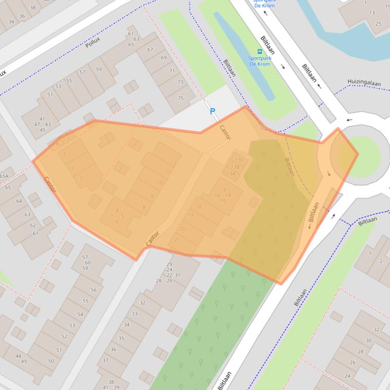 Kaart van postcodegebied 2221MK.
