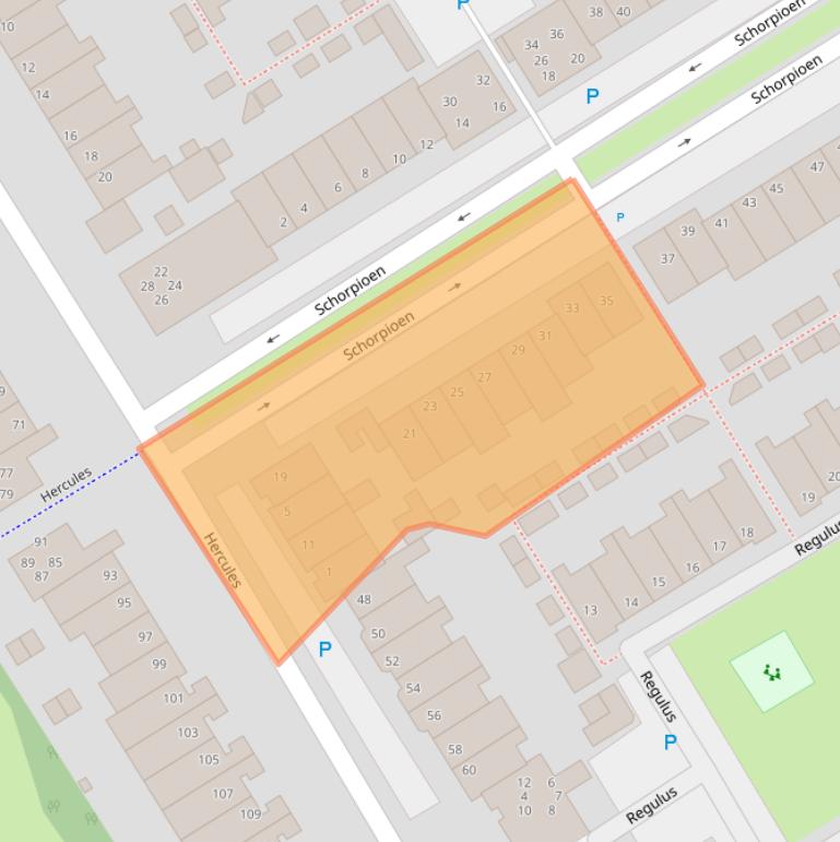 Kaart van postcodegebied 2221MV.