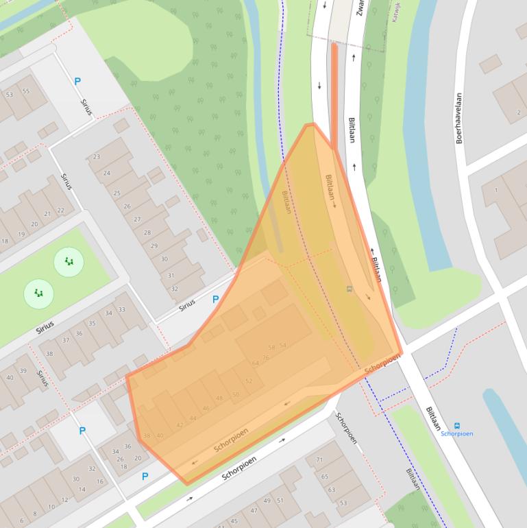 Kaart van postcodegebied 2221NA.