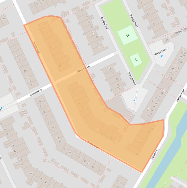 Kaart van postcodegebied 2221NK.