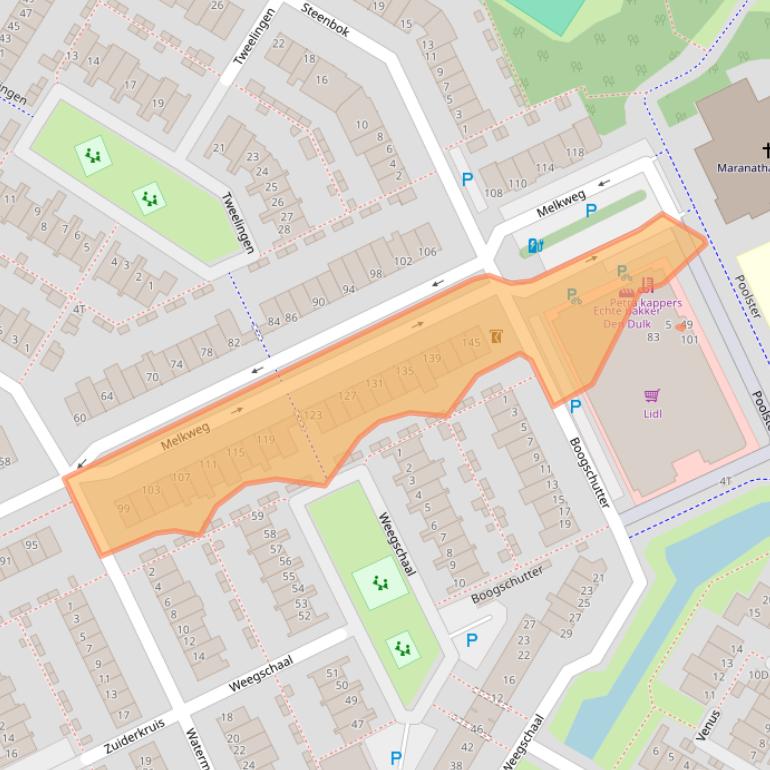 Kaart van postcodegebied 2221NP.