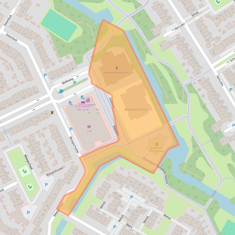 Kaart van postcodegebied 2221NT.