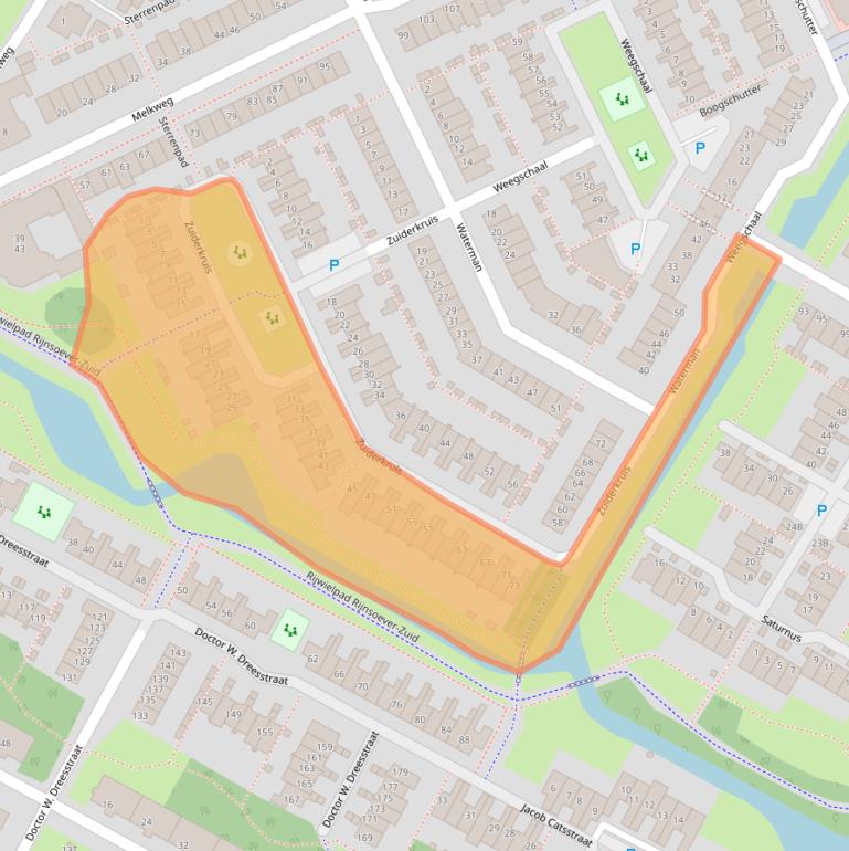 Kaart van postcodegebied 2221NW.