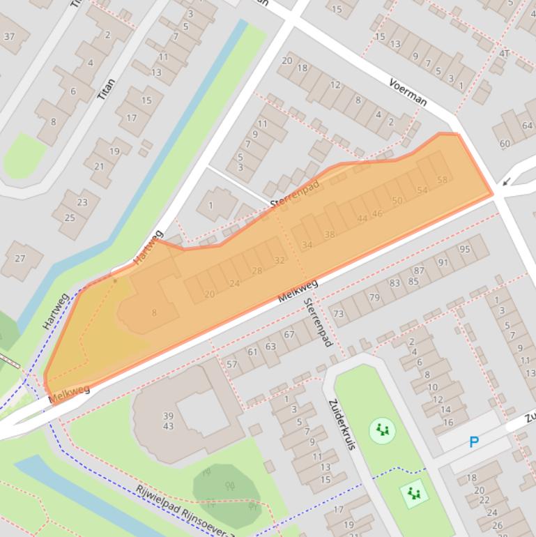 Kaart van postcodegebied 2221NX.