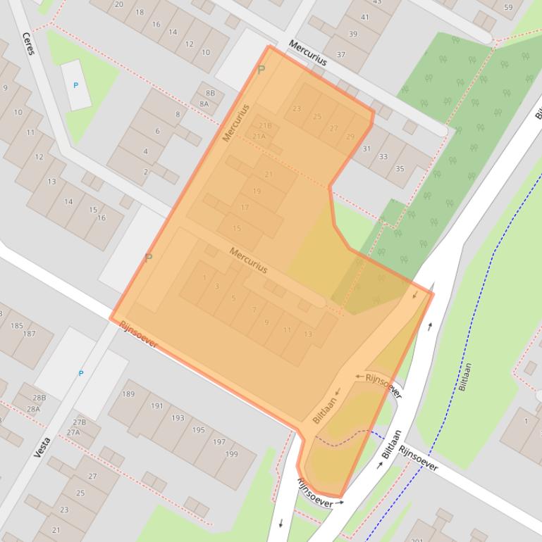 Kaart van postcodegebied 2221PH.