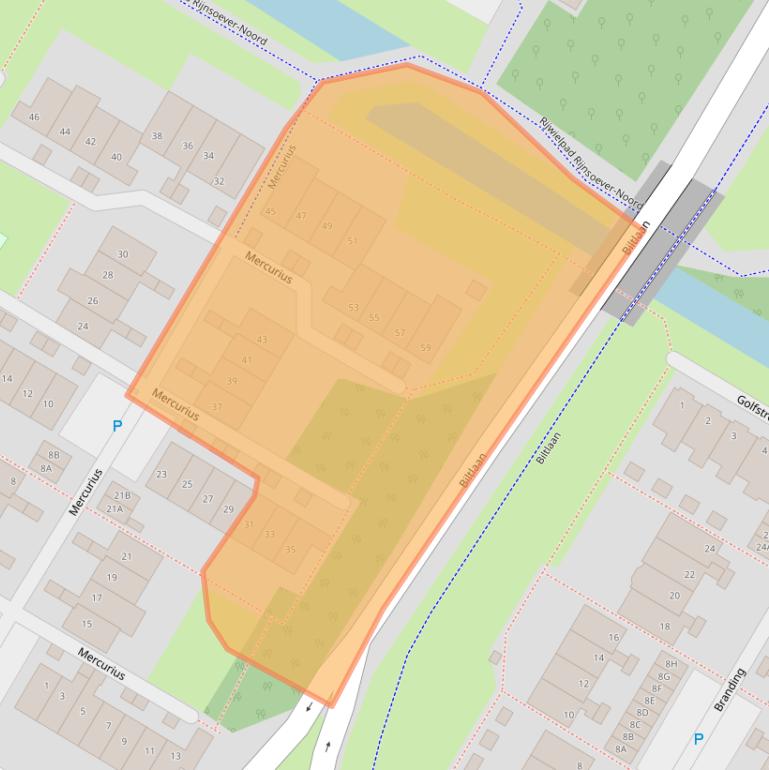 Kaart van postcodegebied 2221PJ.