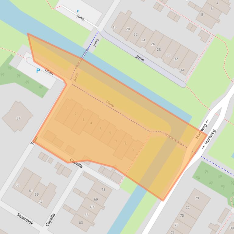 Kaart van postcodegebied 2221PL.