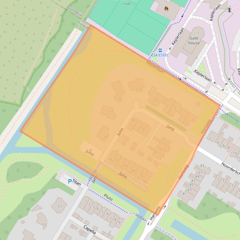 Kaart van postcodegebied 2221PP.