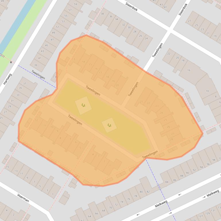 Kaart van postcodegebied 2221PS.
