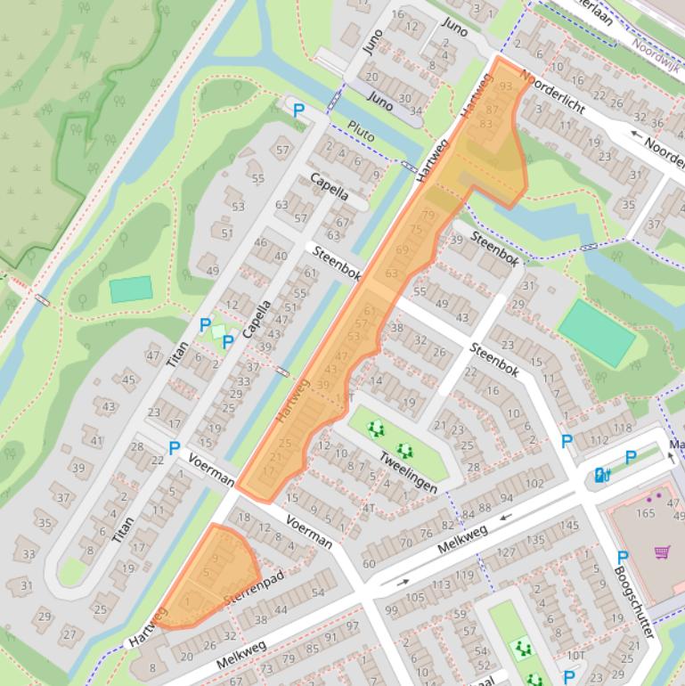 Kaart van postcodegebied 2221PV.