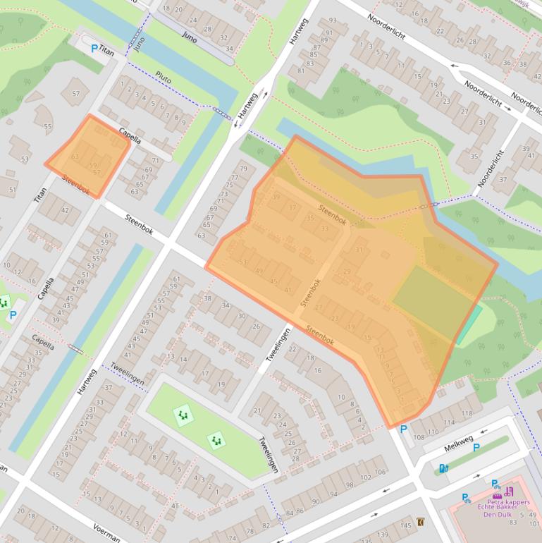 Kaart van postcodegebied 2221PX.