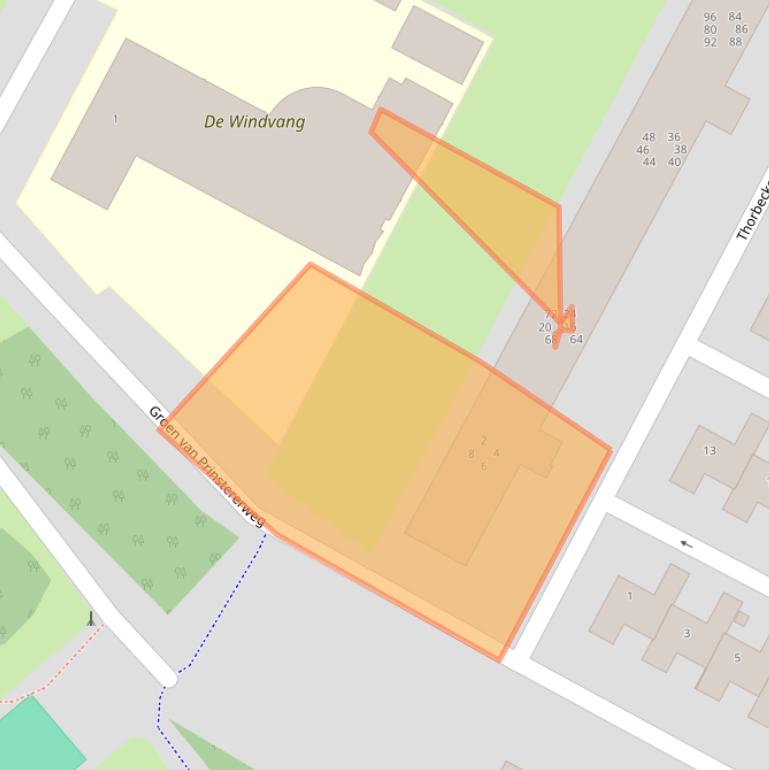 Kaart van postcodegebied 2221RC.