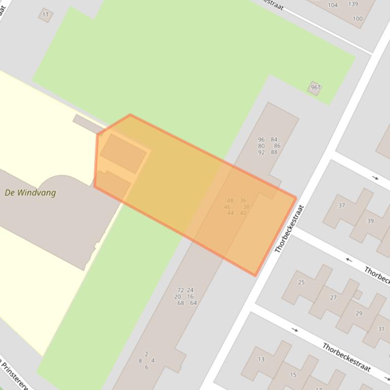 Kaart van postcodegebied 2221RE.