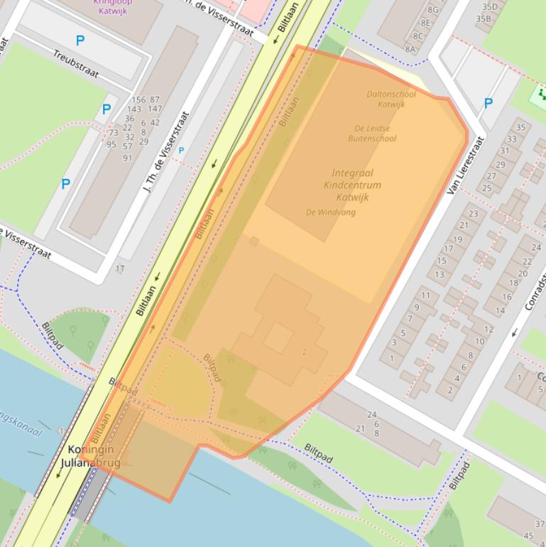 Kaart van postcodegebied 2221SC.