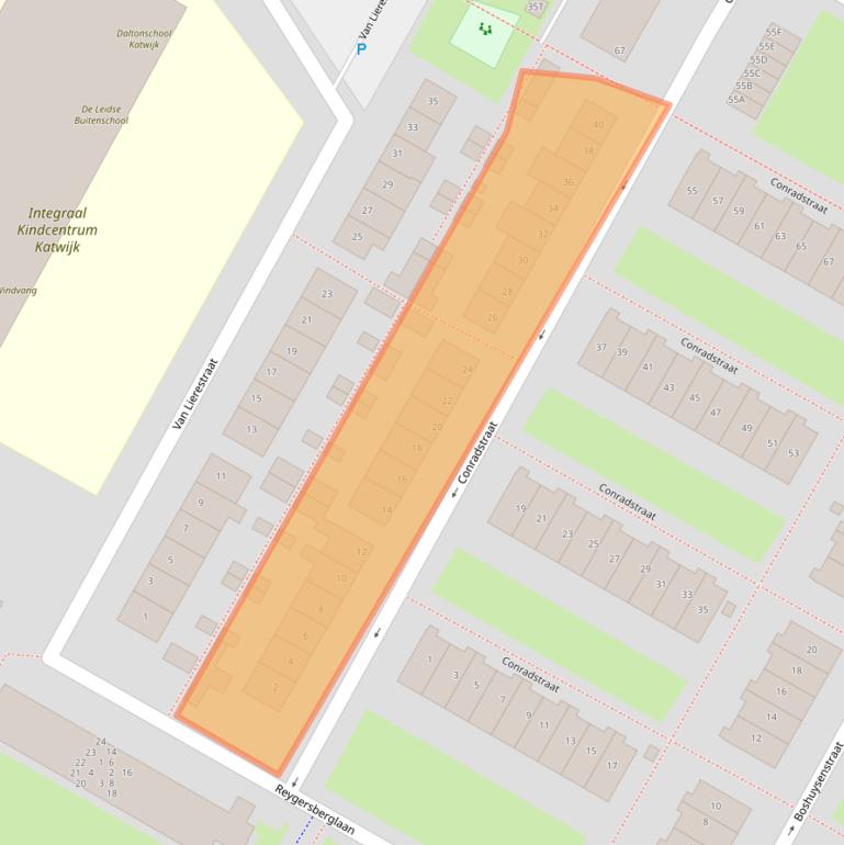 Kaart van postcodegebied 2221SH.