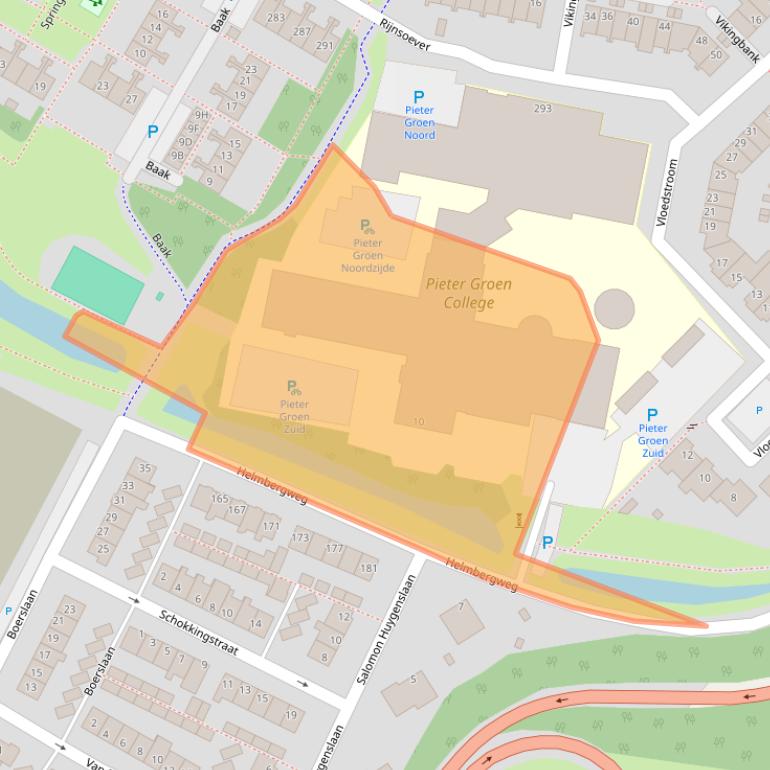 Kaart van postcodegebied 2221SZ.