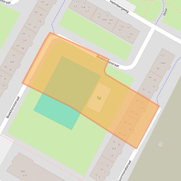Kaart van postcodegebied 2221TJ.