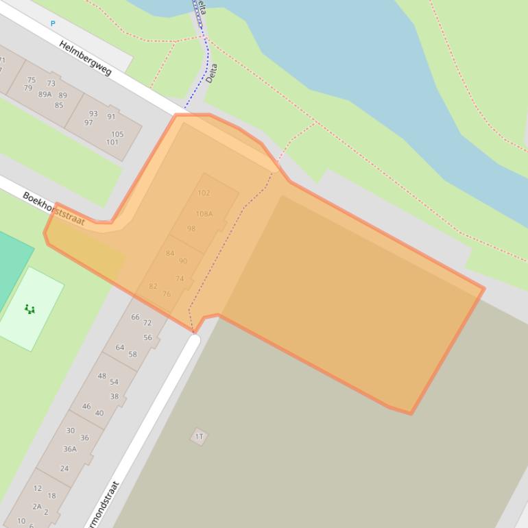 Kaart van postcodegebied 2221TK.