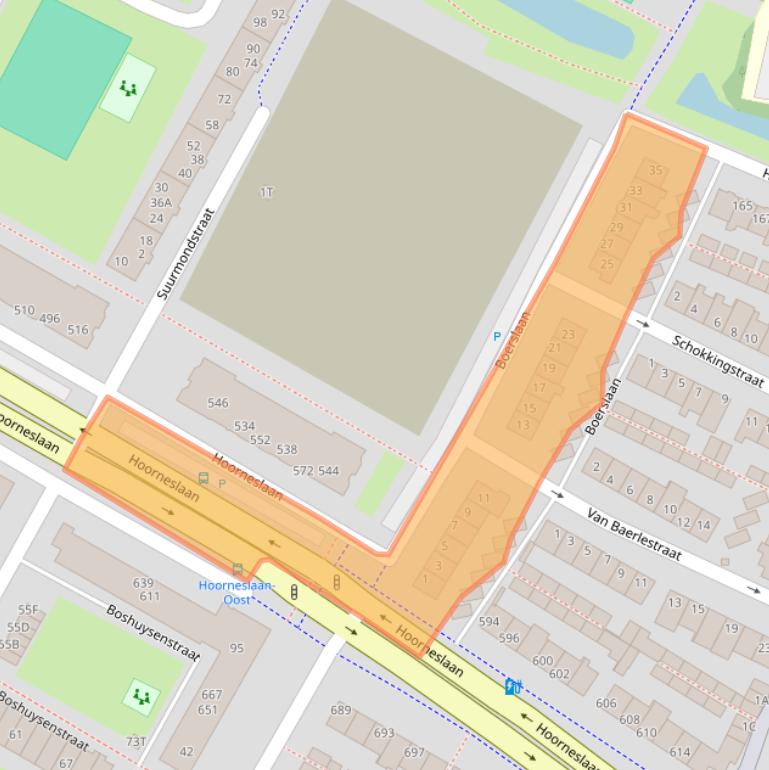 Kaart van postcodegebied 2221TL.