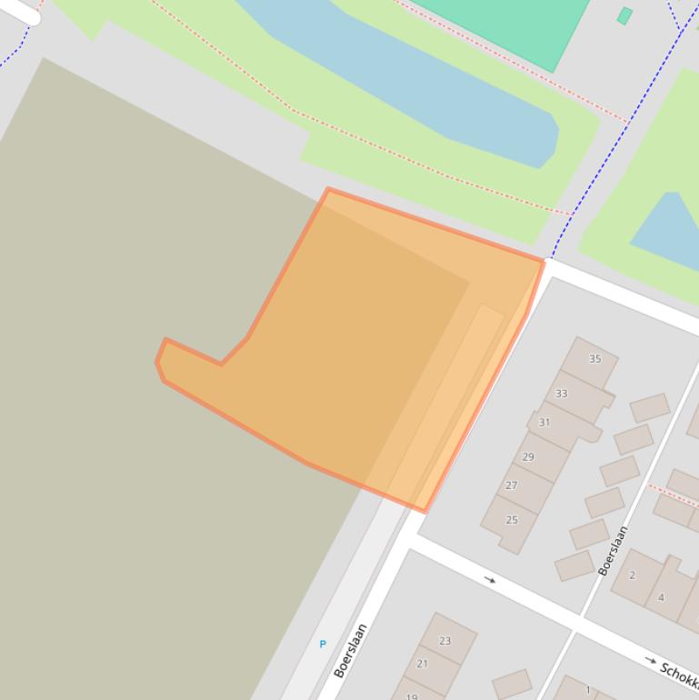 Kaart van postcodegebied 2221TP.