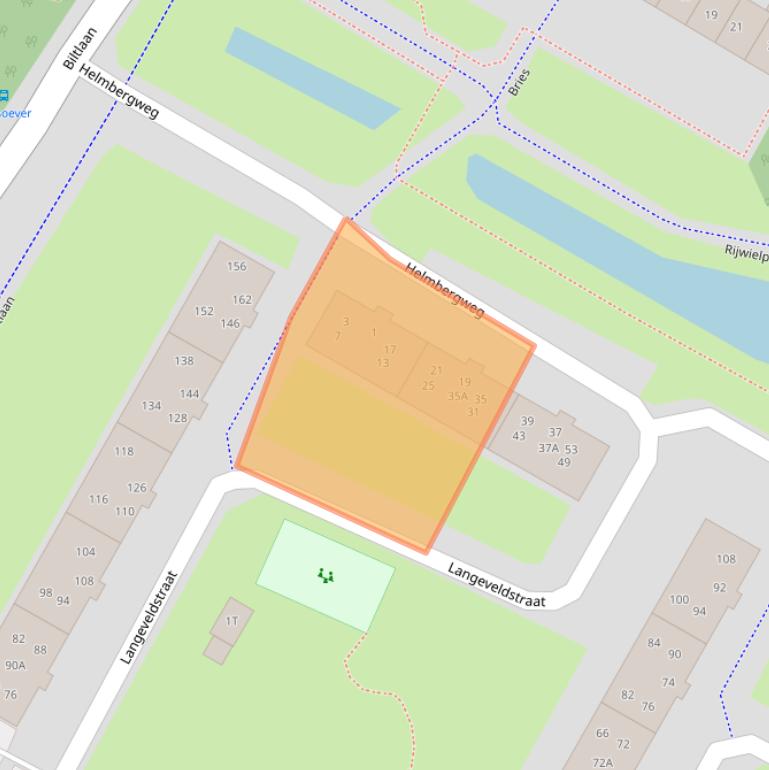 Kaart van postcodegebied 2221TR.