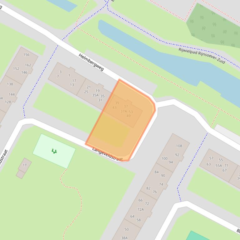 Kaart van postcodegebied 2221TS.