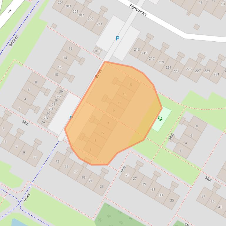 Kaart van postcodegebied 2221VA.