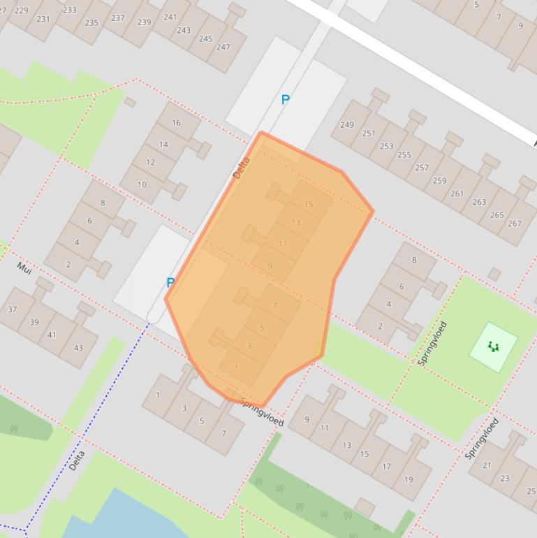 Kaart van postcodegebied 2221VG.