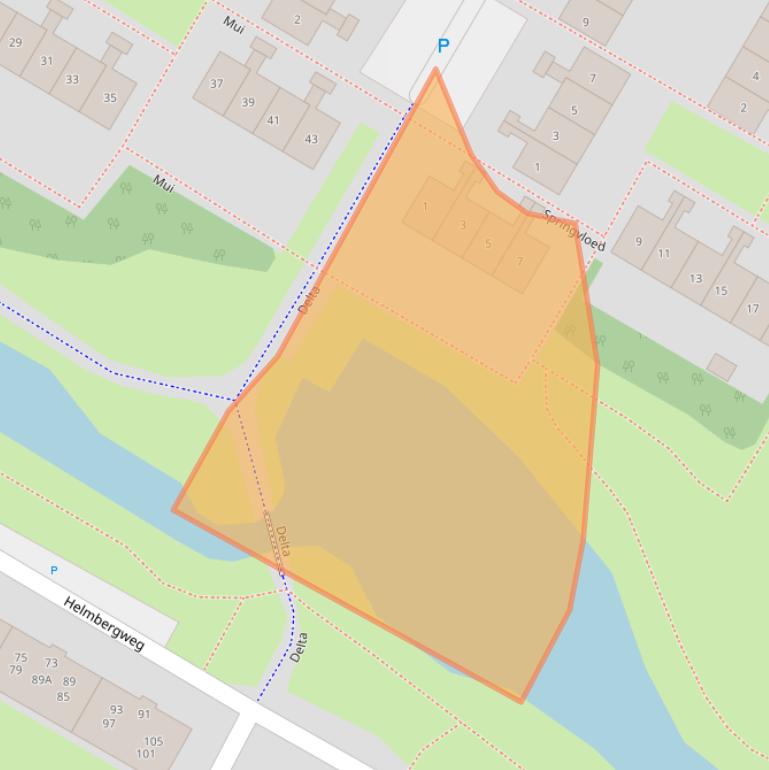 Kaart van postcodegebied 2221VJ.