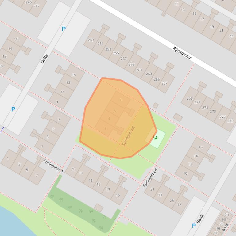 Kaart van postcodegebied 2221VL.