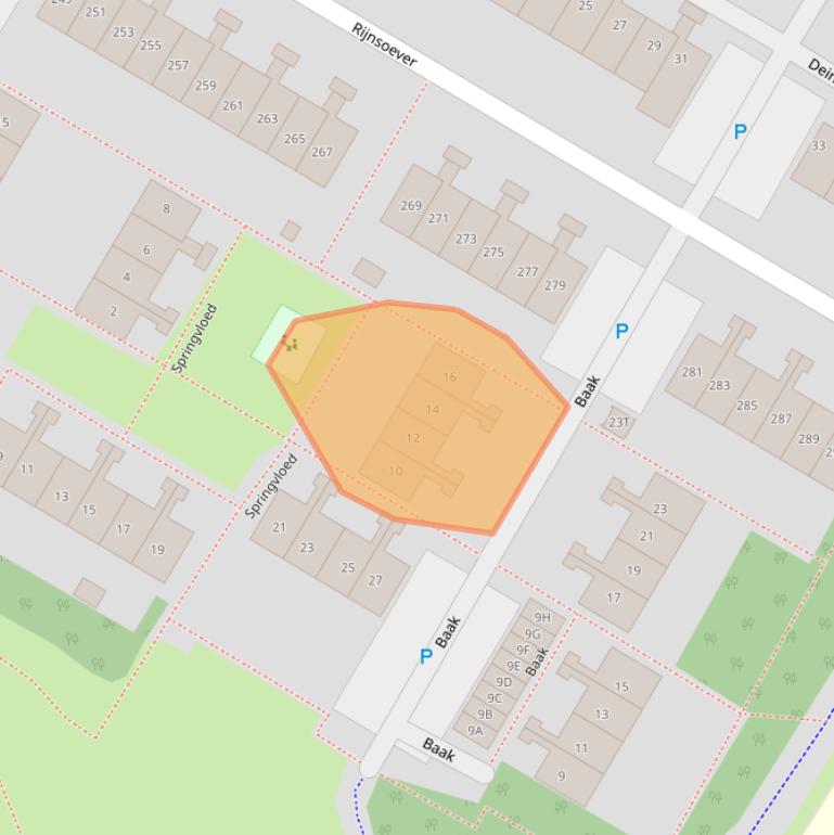 Kaart van postcodegebied 2221VP.