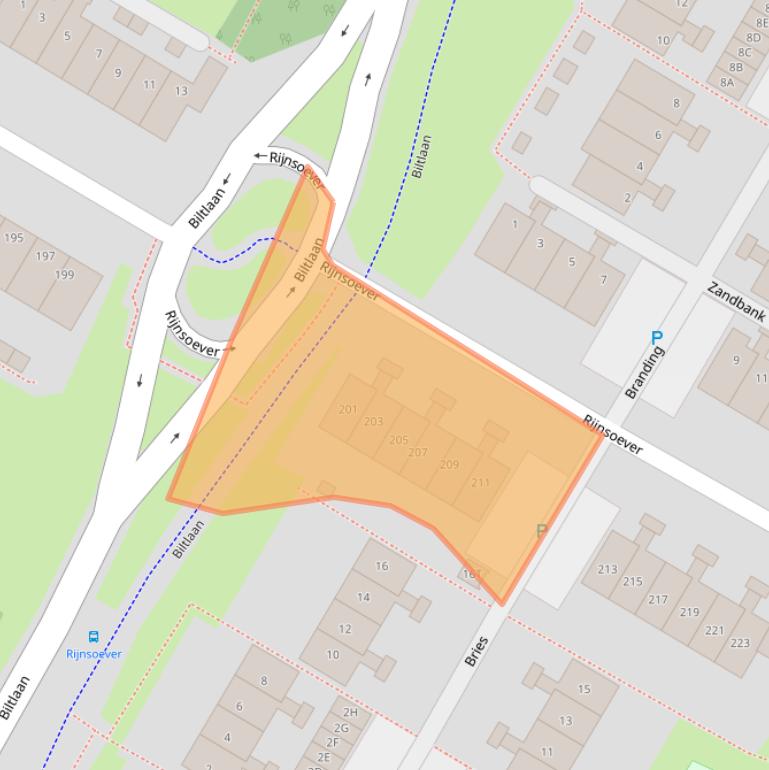 Kaart van postcodegebied 2221VR.