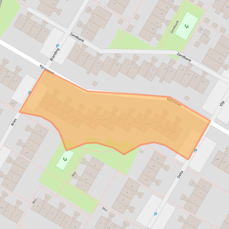 Kaart van postcodegebied 2221VS.