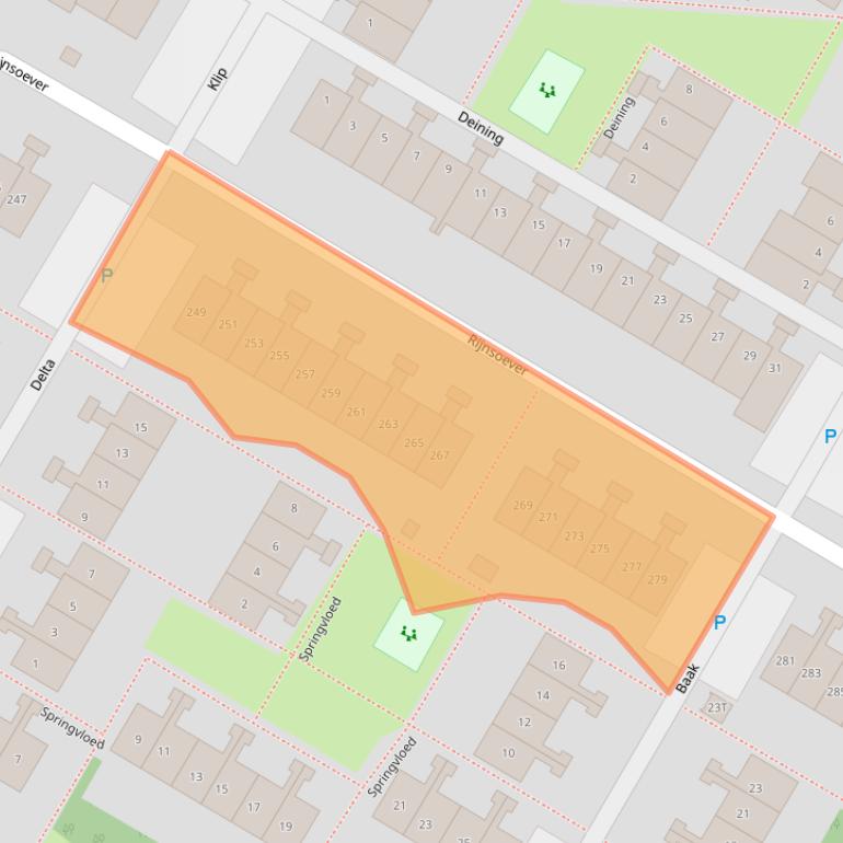 Kaart van postcodegebied 2221VT.