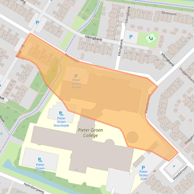 Kaart van postcodegebied 2221VV.