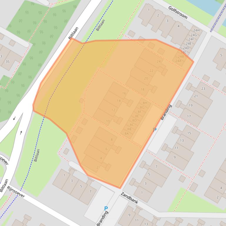 Kaart van postcodegebied 2221VX.