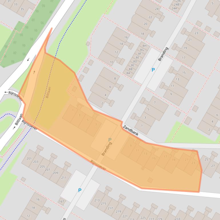 Kaart van postcodegebied 2221VZ.