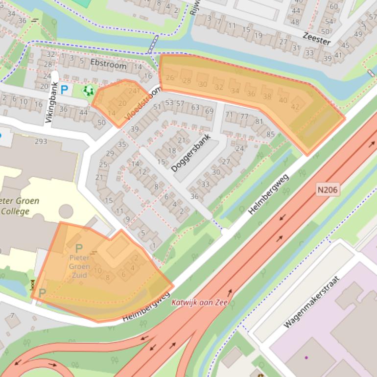 Kaart van postcodegebied 2221WG.