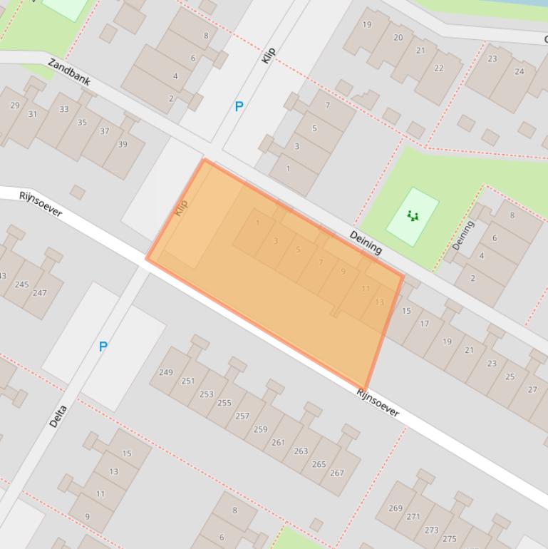 Kaart van postcodegebied 2221XE.